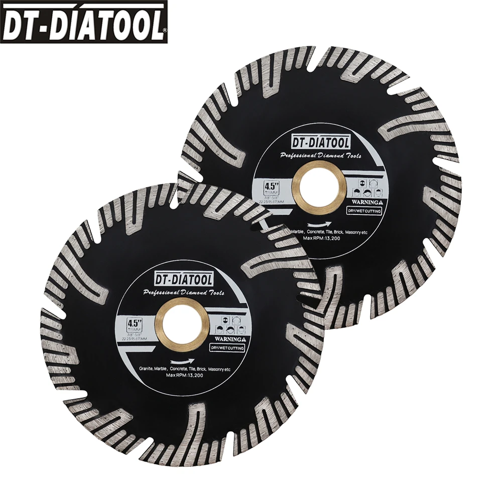 

2pcs 4.5" Diamond Turbo Saw Blade For Cutting Granite Marble Porcelain Ceramic Tile Cutting Disc Angle Grinder Circular Saw