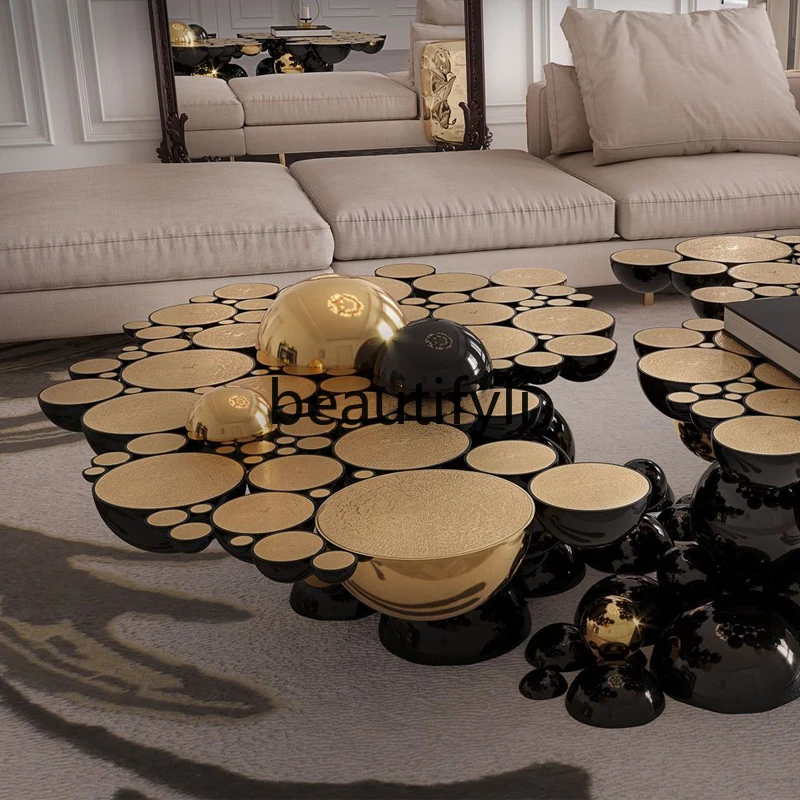 Высококачественный светлый роскошный современный журнальный столик из