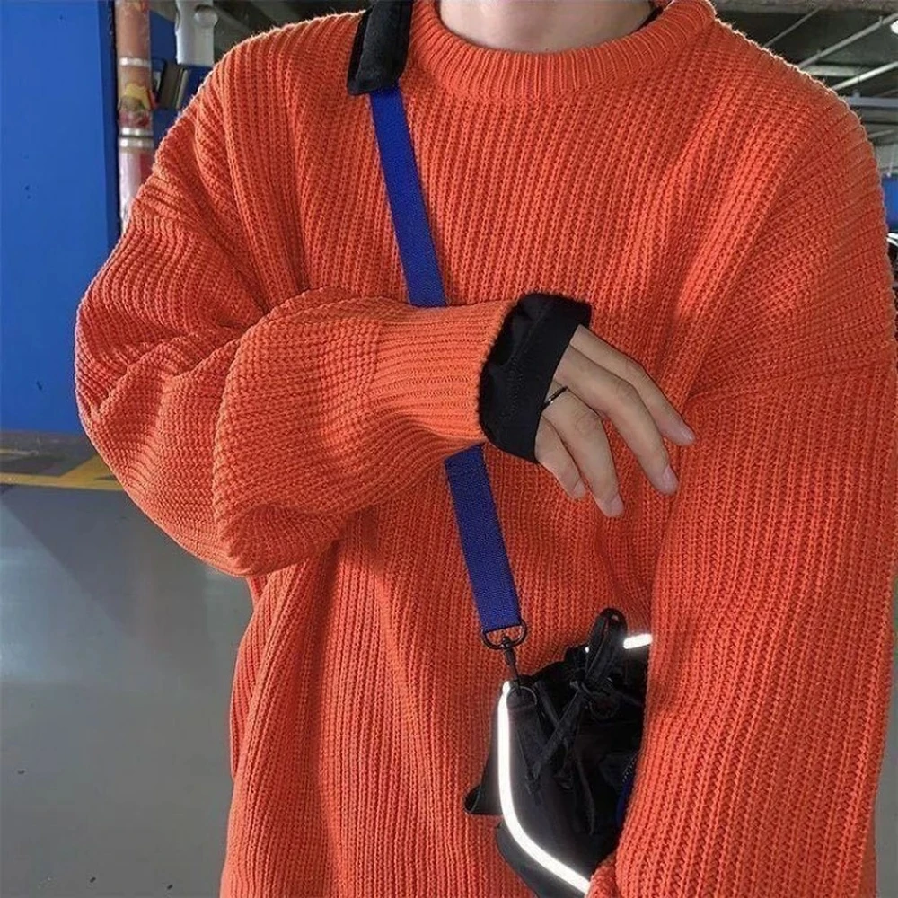 

Fashion Sweaters Men Autumn Solid Color Pullover Wool Sweaters Slim Fit Men Streetwear Men Clothes Knitted Sweater Men Pullovers