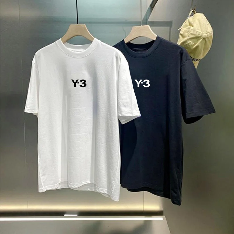 

Yamamoto Yohji Y-3 printed signature Heavy Industry double-layer round neck short-sleeve T-shirt men's summer simple all-match