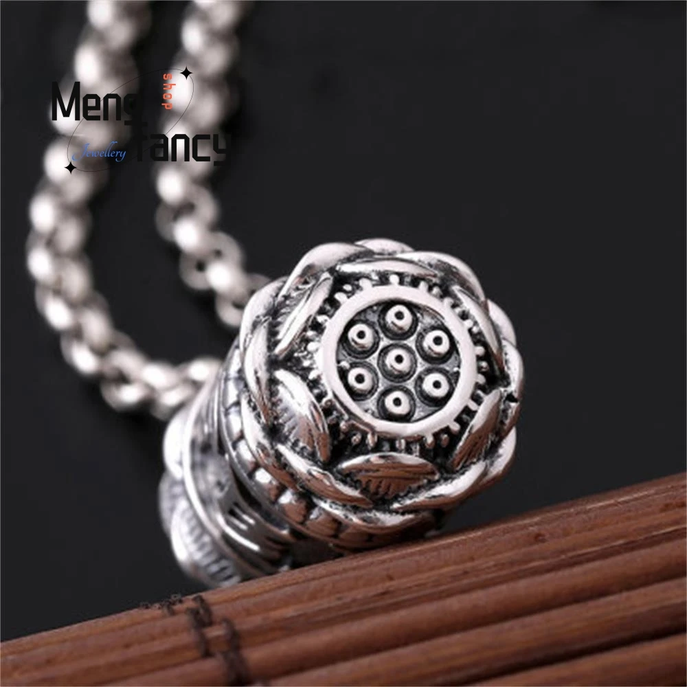 Тайские серебряные амулеты с мантрой Leng Yan девиз из шести слов Ретро подвеска