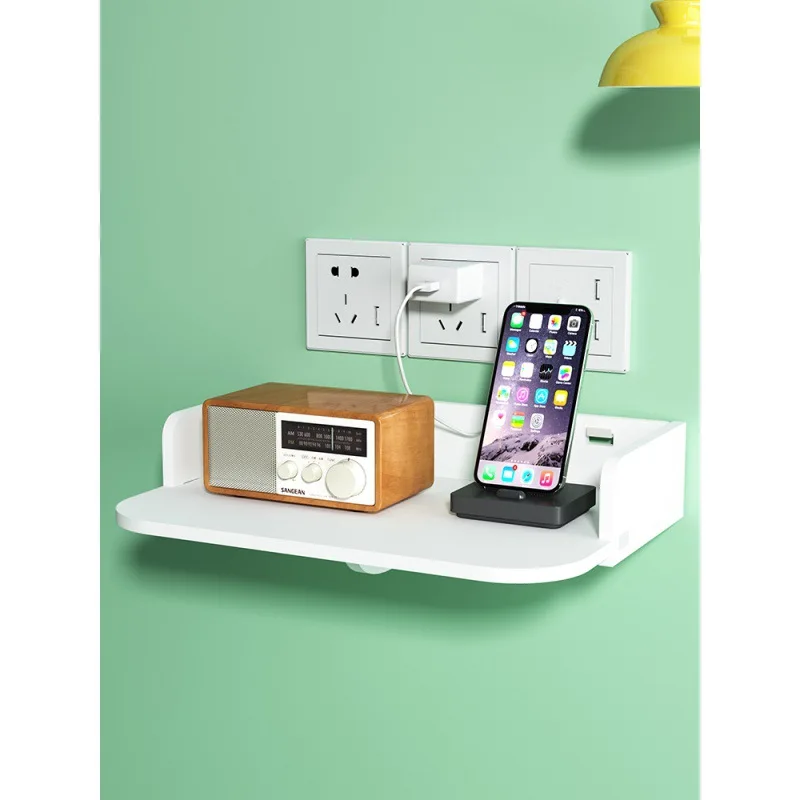 

Wall-mount Mobile Organizer Storage Box Phone Holder Charging Bedside Container Rack Stand Remote Control Organizer Storage Box