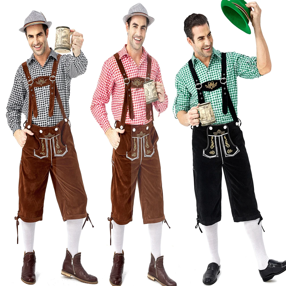 

Plus Size Men's Oktoberfest Fantasy Costumes Classical Germany Beer Carnival Festival Cosplay Fancy Dress Up Outfit Suit For Man