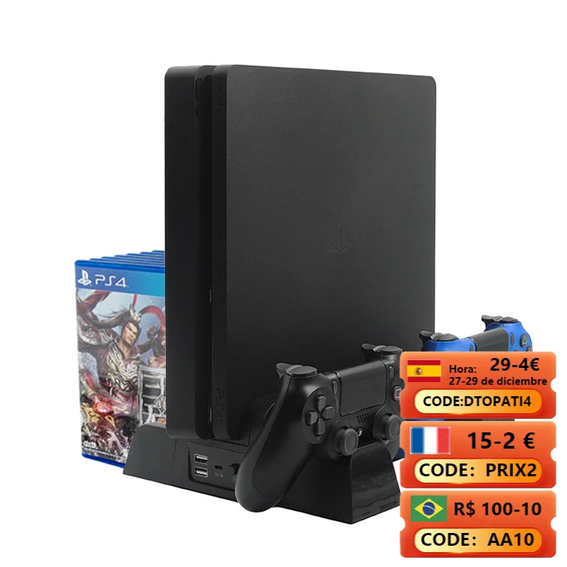 

PS4/PS4 Slim/PS4 Pro Multifunctional Vertical Console Cooling Stand Controller Charger Charging Station For SONY Playstation 4