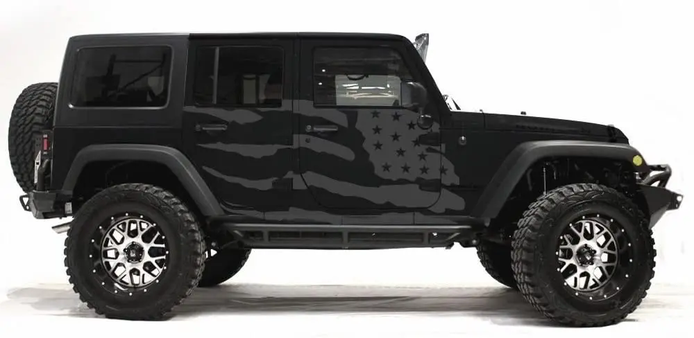 

Factory Crafts Patriot Side Graphics Kit 3M Vinyl Decal Wrap Compatible with Jeep Wrangler 2007-2016 - Nimbus Gray
