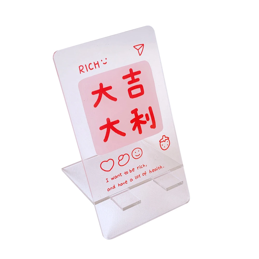 

Durable Material Smartphone Mount Transparent Acrylic Cute Patterns Acrylic Office Stationery Tablet Support Lazy Bracket