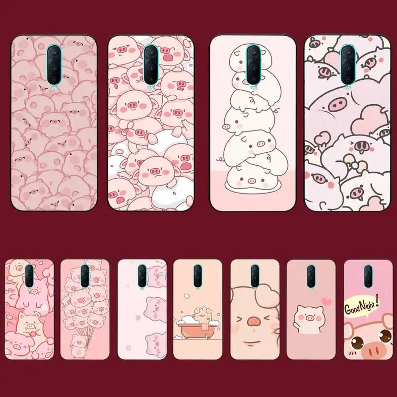 

Cute Pig Cartoon Phone Case for Vivo Y91C Y11 17 19 17 67 81 Oppo A9 2020 Realme c3
