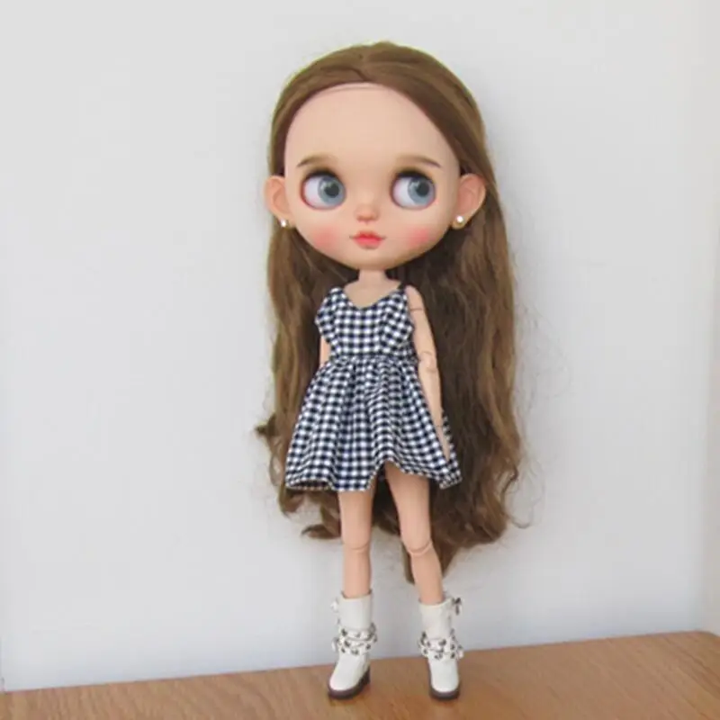 D05-P239 детская игрушка 1/6 Блит ob24 ob27 azone19 шарнирная кукла BJD одежда клетчатое платье