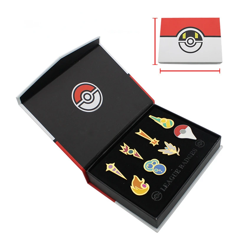 

Pokemon Gym Metal Badge 6pcs/set Peripheral School Bag Pin Decoration Student Personality Brooch Children's Birthday Gift