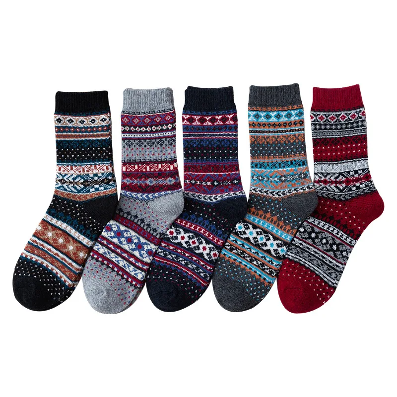2021 Hot Sale Harajuku Fashion Women Wool Socks Warmer Cashmere Thermal Thicken Ethnic Style Casual Socks for Women