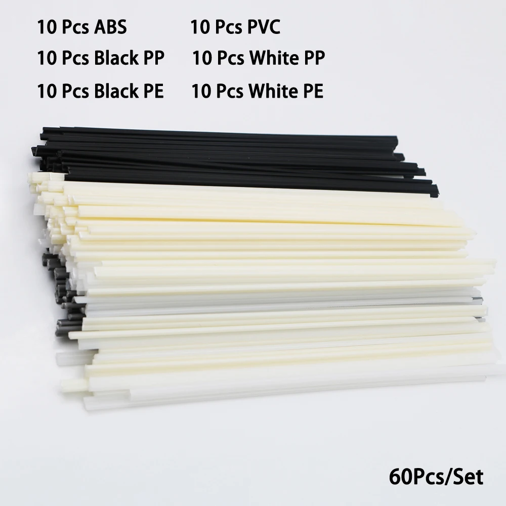 60Pcs Plastic Welding Rods 200mm PVC/ABS/PP/PE Welding Sticks For Plastic Welder Gun Bumper Repair Welding Supplies