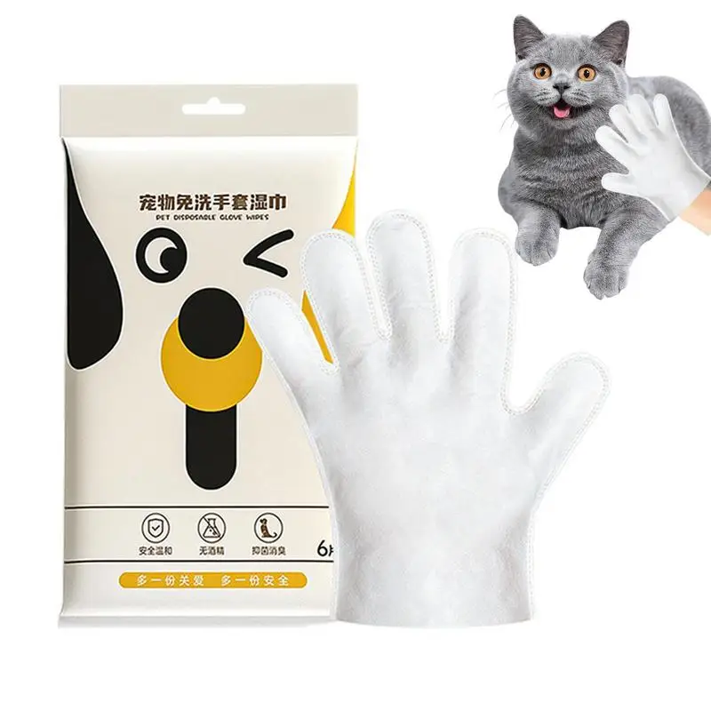 

Pet Cleaning Gloves Rinse Free Gloves For Dog Bathing Pet Supplies Mittens Wipes For Deodorizing Cleaning Soothing For Furs Paws