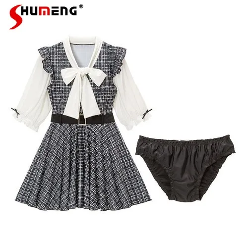 

Fashion Bikninis Set Japanese Style Sweet Cute Bow Ribbon Lady Sexy Swimsuit Slim Fit Slimming Dress Split Swimsuit for Women