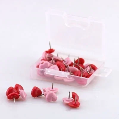 

Канцелярские булавки сердечки пластиковые 50 шт