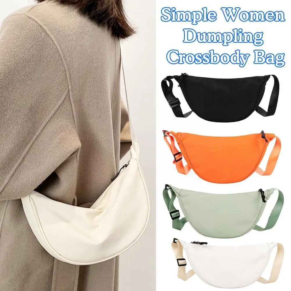 

New Nylon Messenger Bag Women's New Trendy Dumpling Bag Canvas Bag Simple Shoulder Armpit Lightweight Shoulder Bag Small Ba G6U6