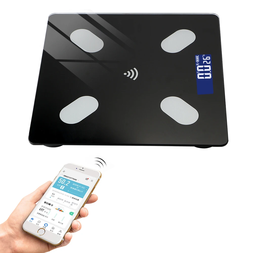 

LCD Digital Screen Smart BMI Fat Scale Household Weighing Scale Intelligent bluetooth APP Android IOS USB Charging