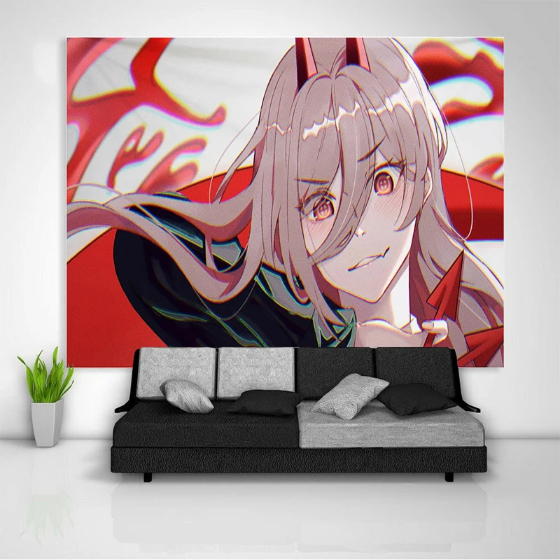 

Tapestry Chainsaw Man Decorative Wall Headboards Home Decor Tapestries Hanging Art Decoration Accessories Aesthetic Bedroom Room