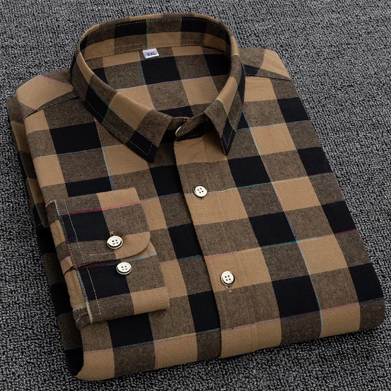 Men's Casual Shirt 2022 Classic Plaid Shirts Men Streetwear Spring Autumn Cotton Shirts Fashion Long Sleeve Blouse Mens Tops