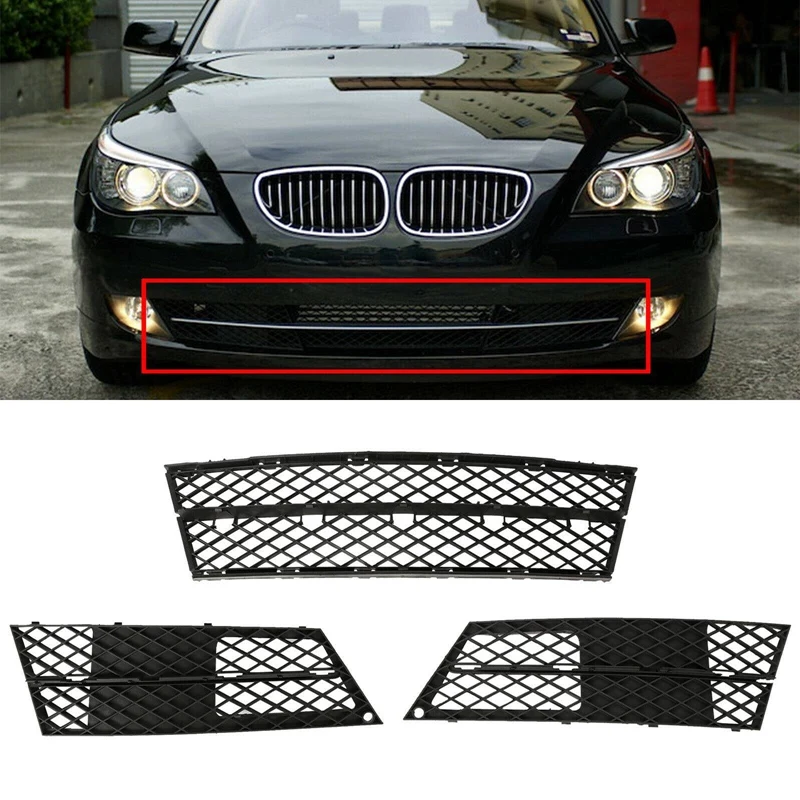 

3Pcs Front Bumper Lower Grille Cover for -BMW 5-Series E60 E61 528I 535I 550I 2008-2010