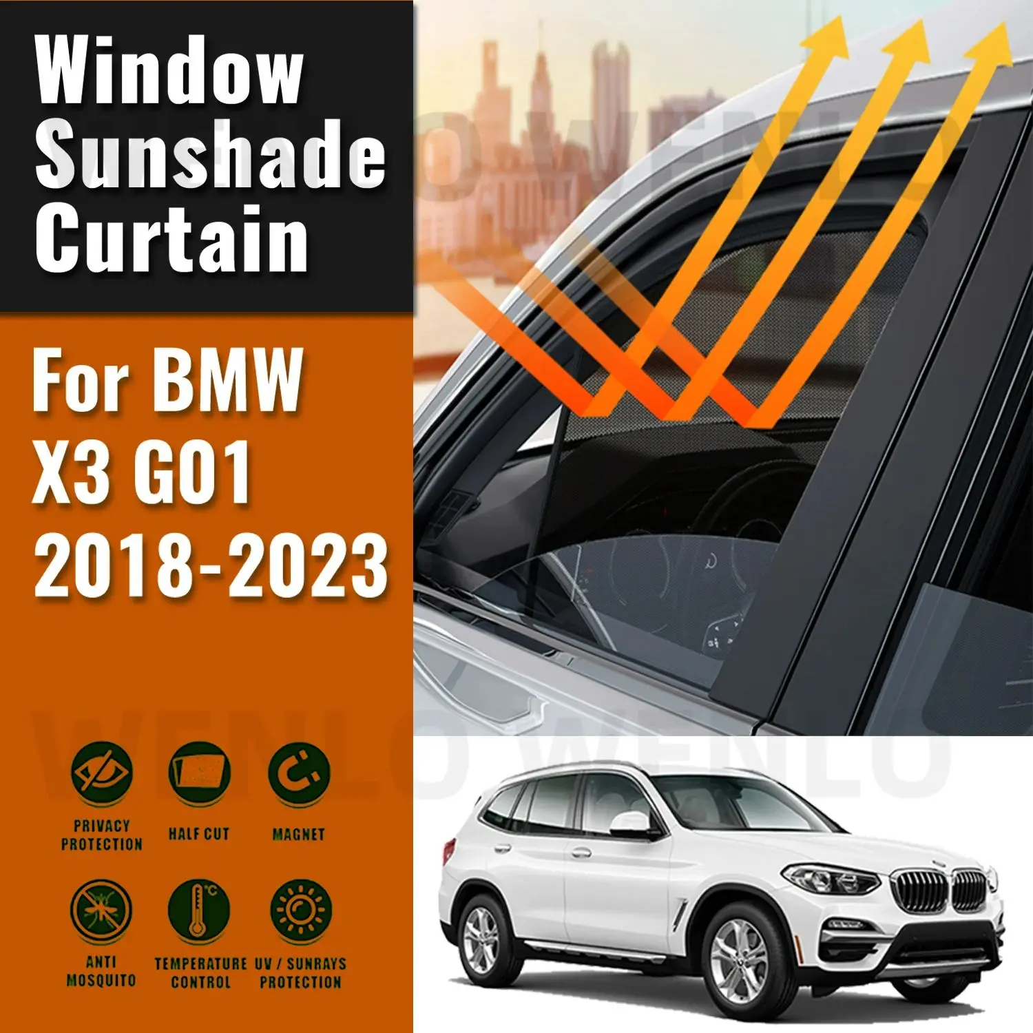 Магнитный автомобильный солнцезащитный козырек для BMW X3 G01 2018-2023