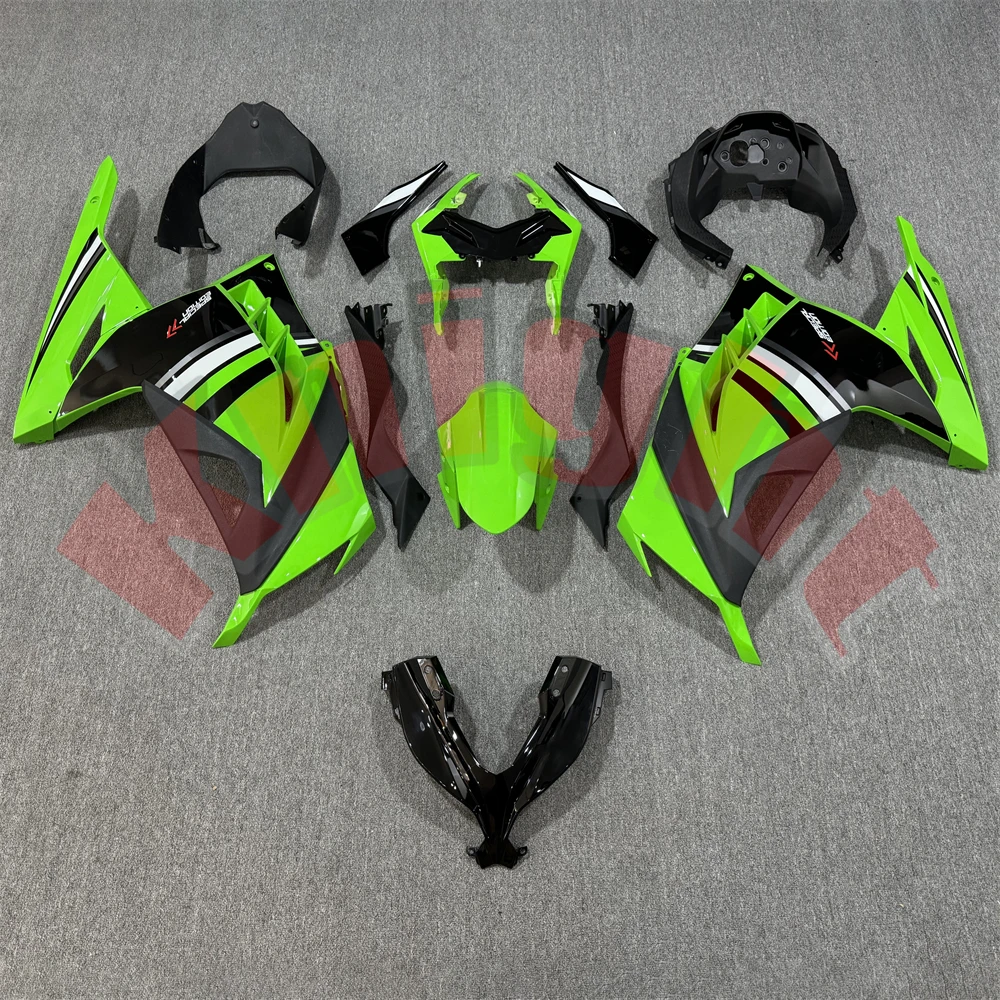 Фото Комплект обтекателя для инъекций пластика мотоцикла, подходит для Ninja 250/300 2013-2017, обтекатель зеленого и черного цвета EX250/300 13-17 лет №1