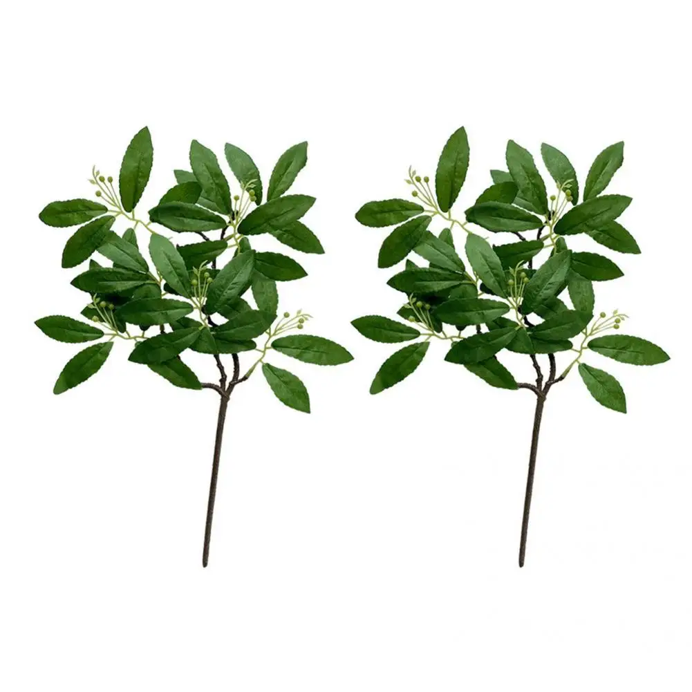 

Attractive Fake Leaf Durable Bright-colored Lovely Art Eucalyptus Leaf Decor Simulation Leaf Art Leaf Decor 2 Bunches