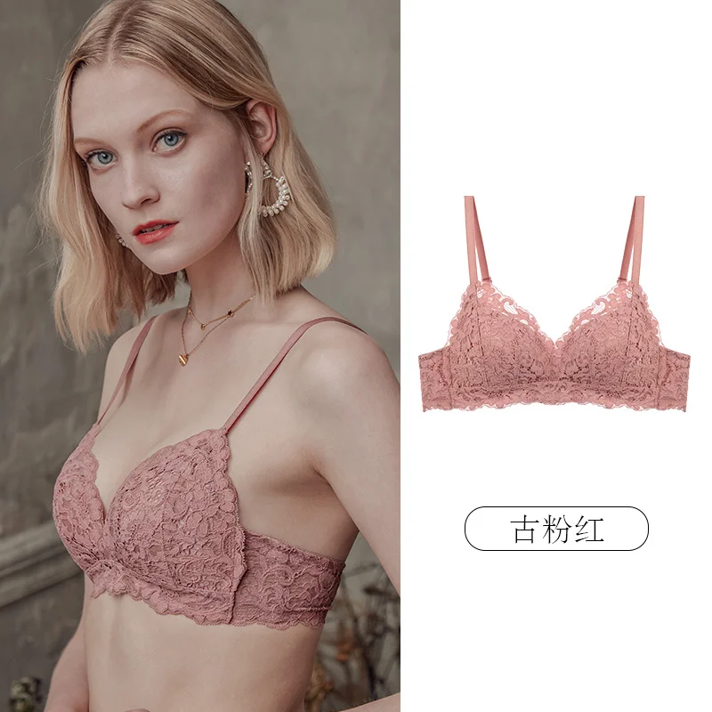 Wireless Underwear New Hot Sale Set Women's French Style Small Breast Push up Bra Lace Thin Bra seamless bra