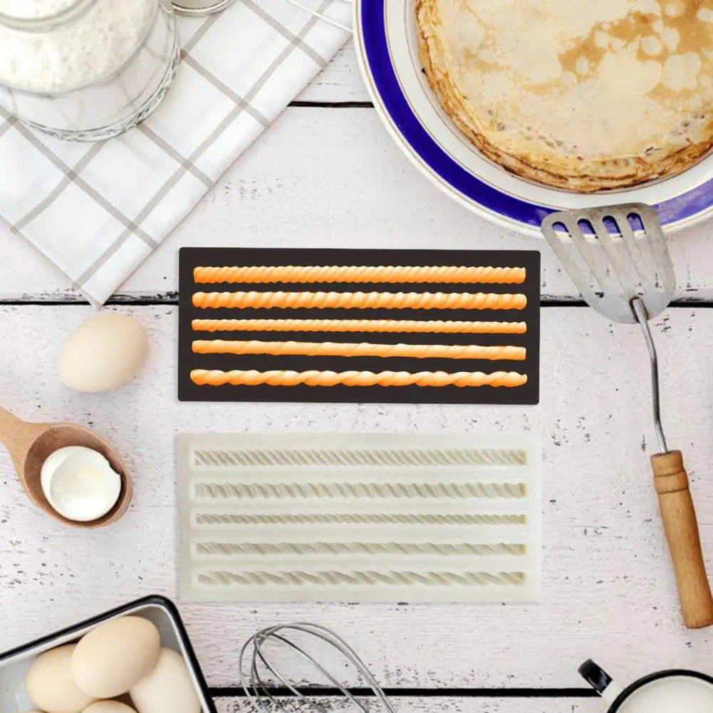 Fondant Mold Eco-friendly Cake Convenient Practical 5 Strips Fried Dough Twist Long Strip Lace Decoration |