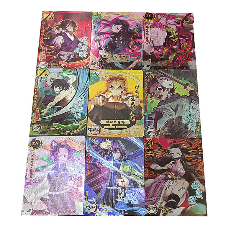 

Рассекающий демонов Agatsuma Zenitsu Kamado Nezuko Kamado Tanjirou Daki Giyuutarou Kokushibo Nakime Zr карты аниме Игра коллекционная карта