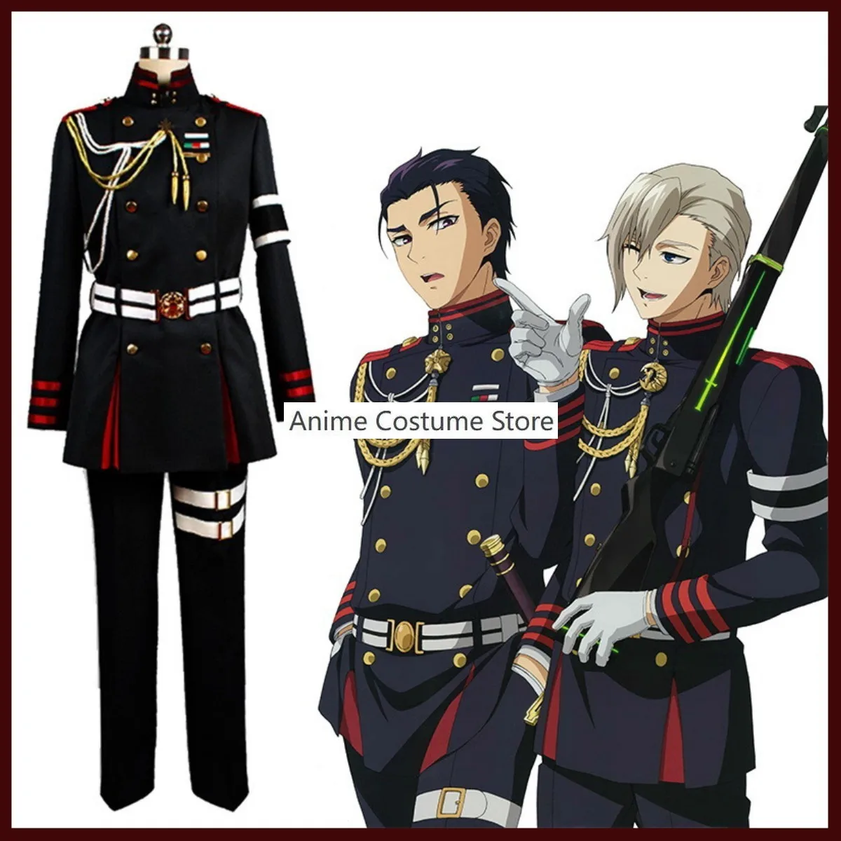 Парик для косплея Hiiragi Shinya из аниме &quotсераф конца&quot военная униформа аксессуары