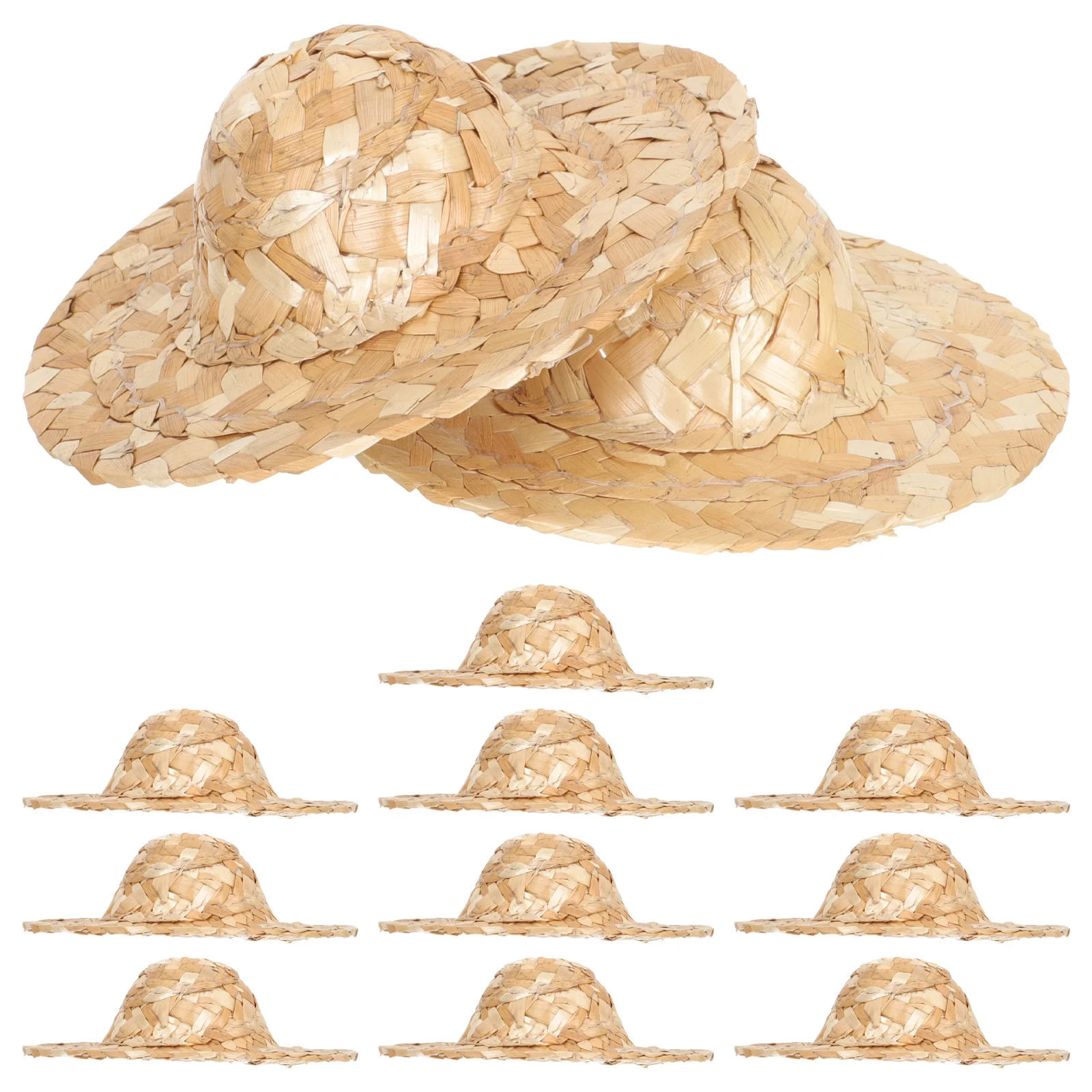

Mini Straw Hat Small Hats Accessories Headwear Woven Miniature Mini Dolls