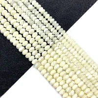 abacus shape natural white shell beads 3x4mm 4x6mm mother of pearl flat beads for diy handmade jewelry necklace bracelet