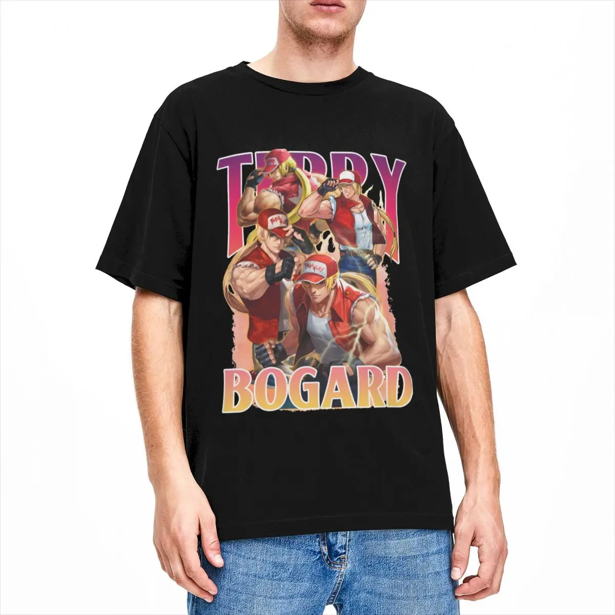 

Terry Bogard KOF Bootleg T Shirt Merch for Men Women Cotton Funny Crew Neck The King Of Fighters Games Tees Short Sleeve