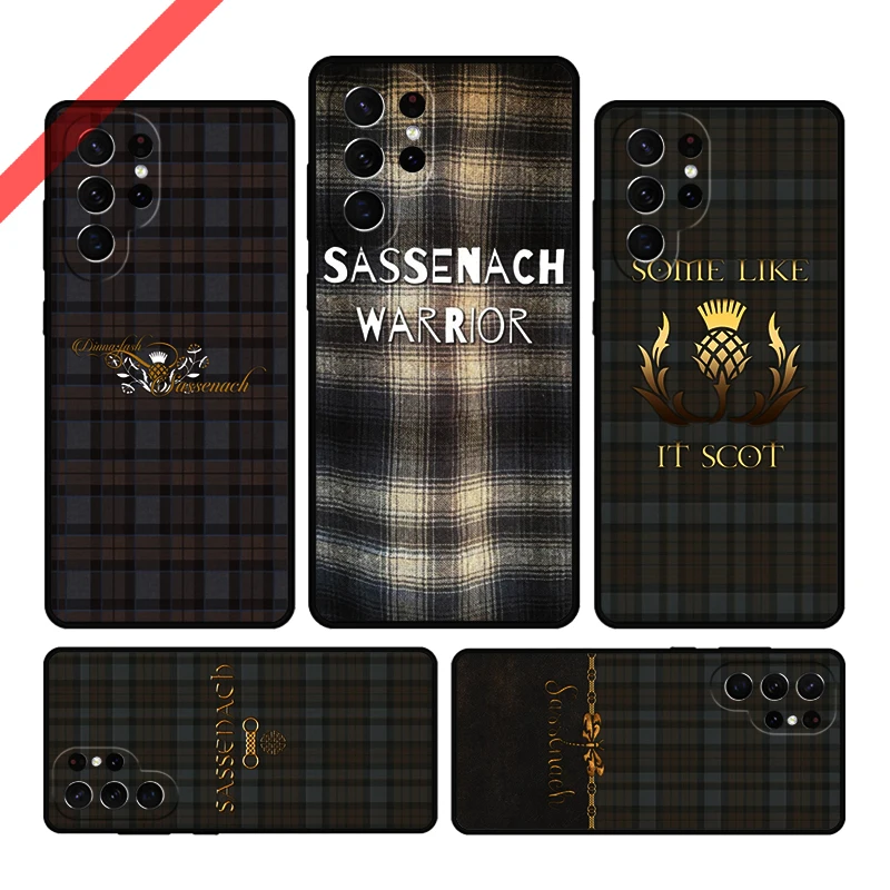 Чехол Outlander для телефона в клетку Фрейзер тартан Samsung S20 FE S21 S10 S23 Plus S24 S22 Ultra Note20 Note10