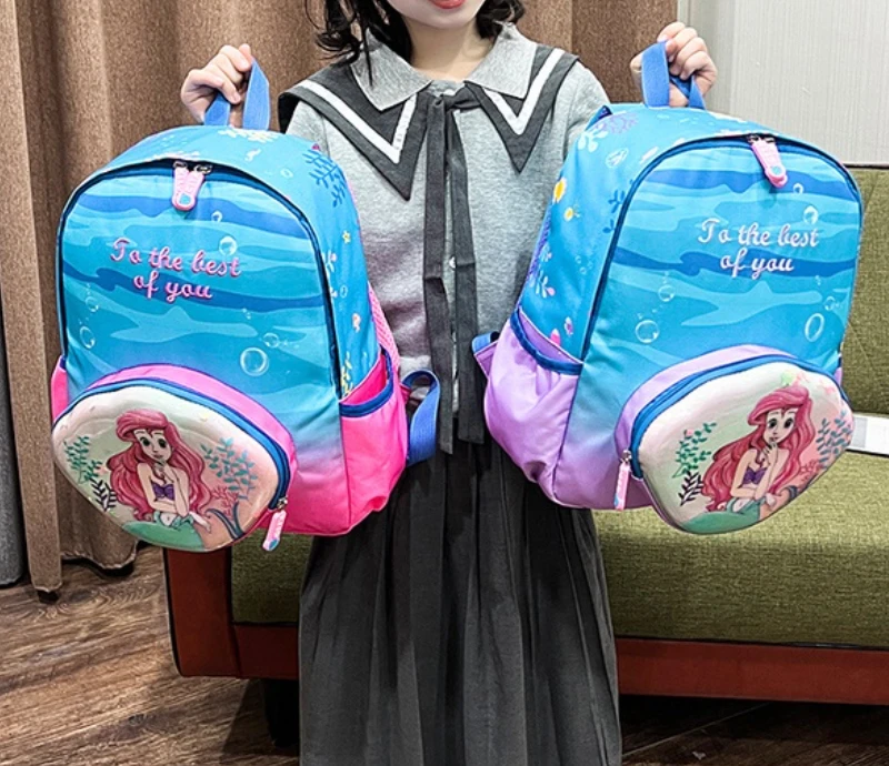 Children Large Capacity Cartoon Mermaid Kindergarten Backpacks New Girls Princess Leisure Schoolbags for Primary School Students