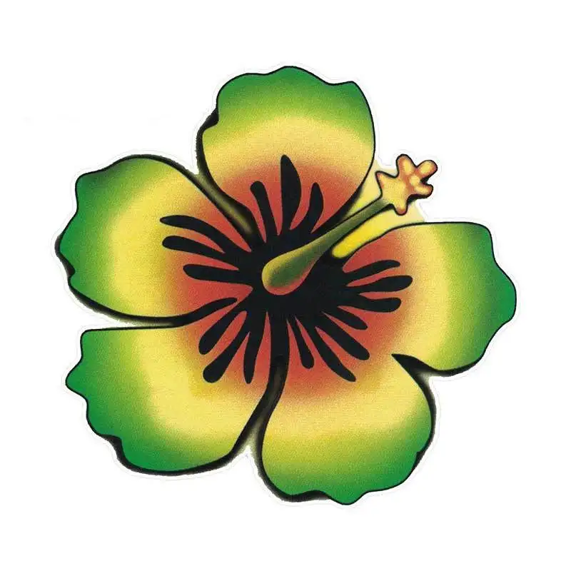 

Автомобильные наклейки для Rasta Hibiscus Decal Flower Наклейка на окно, бампер, водонепроницаемые аксессуары для стайлинга автомобиля, 13 см X 12,4 см