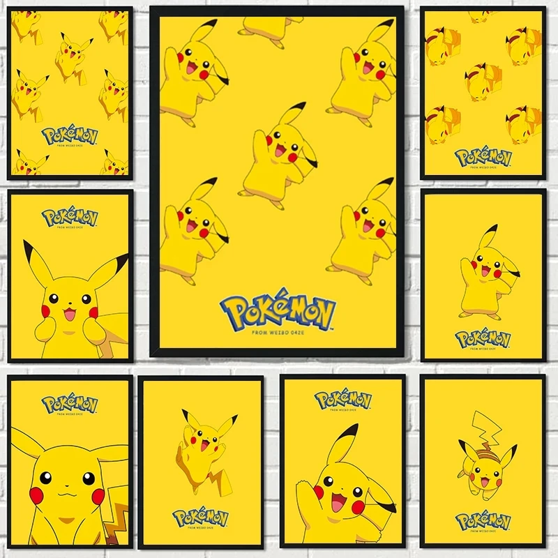 

Yellow Pikachu Decorative Painting Two-dimensional Fantasy Animation Canvas Posters Pokemon Hd Prints Home Decor Murals Kid Gift