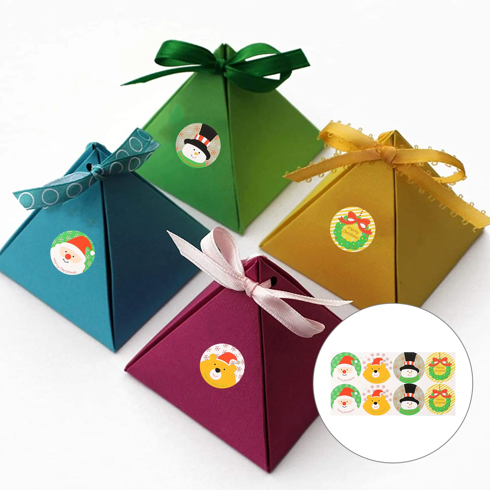 

Christmas Sticker Stickers Seal Envelope Gift Holidaybag Name Label Present Self Adhesive Candy Round Paper Wrapping Decorative