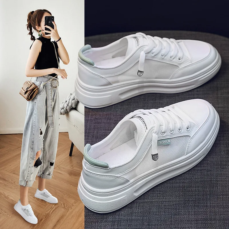 

Thick bottom heightening small white shoes women's mesh shoes new summer breathable mesh casual fashion sneakers