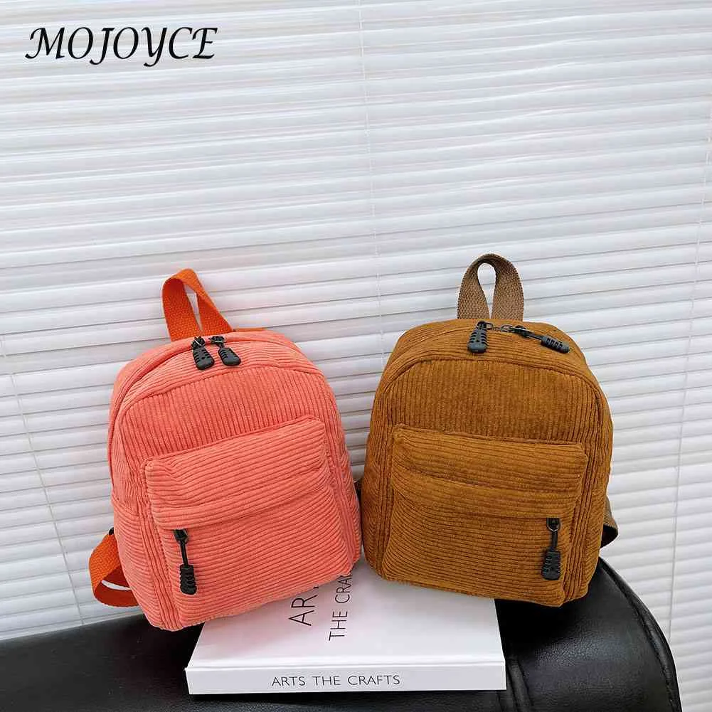 

Causal Girl Backpack Creative Corduroy Solid Color Design Knapsacks Travel Student School Bags Rucksack Gifts