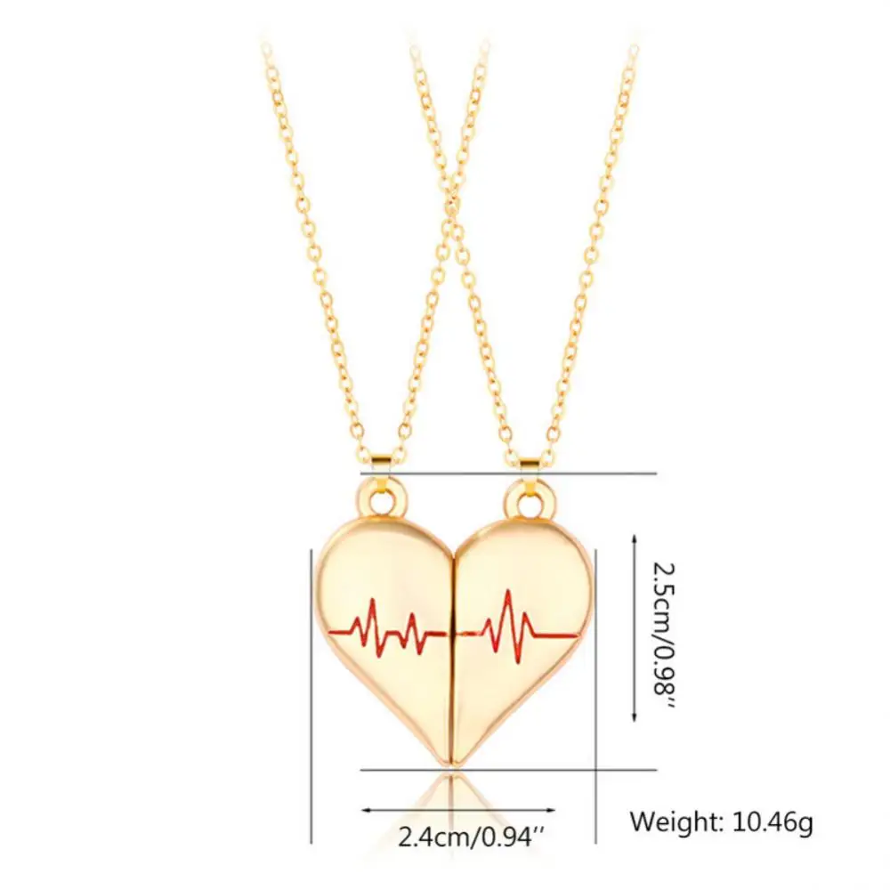 

Prevent Color Fading Small Design Clavicle Chain Love Magnets Attract Each Other Adopting Electroplating Oil Dripping Process