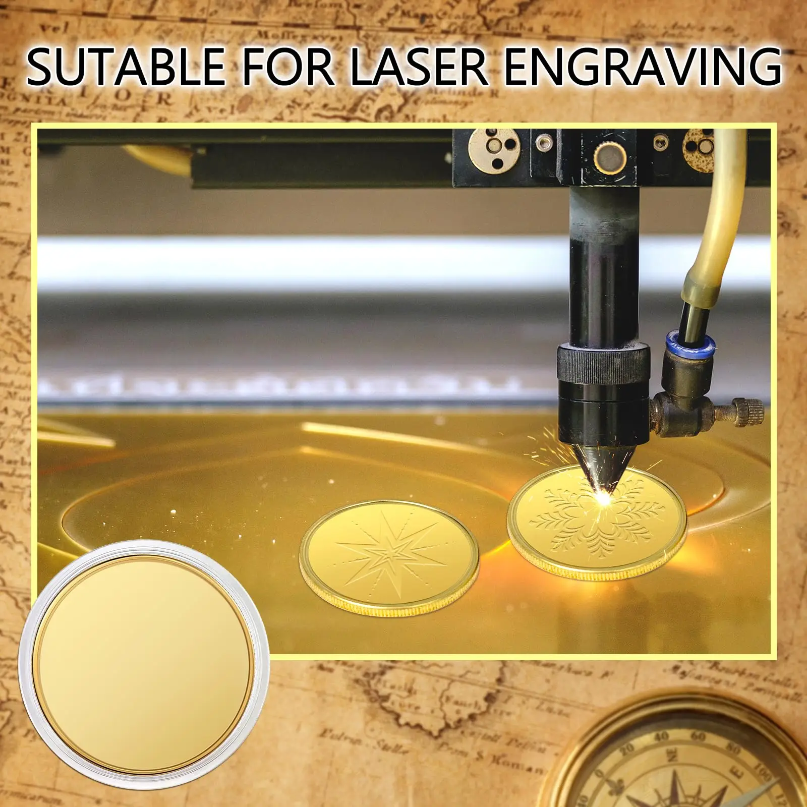 1/5/10/20 шт. пустая медаль для монеты вызова Co2 лазерная гравировка пустые твердый