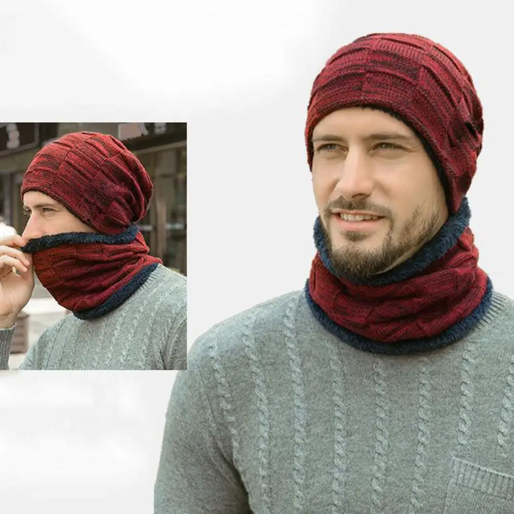 

Cozy Winter Hat Scarf Set Thick Plush Winter Hat Scarf Set with Windproof Protection for Men Ideal for Outdoor Skiing Cycling