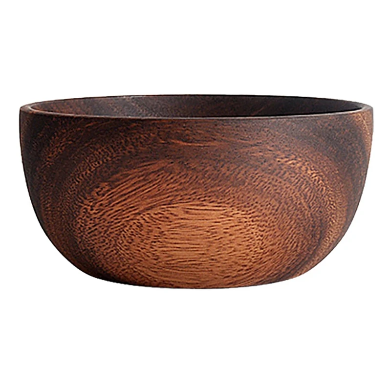 

2X Acacia Wood For Fruits, Salads And Noodle, Salad Wooden Bowl 5.1X2.4Inch