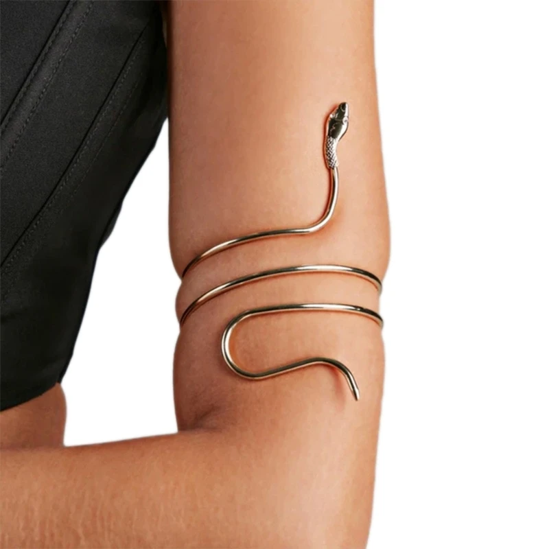 

Vintage Snake Bangle Cuff Bracelet for Teen Girls Adjustable Bendable Rock & Roll Serpent Wrap Bracelet Halloween Drop Shipping