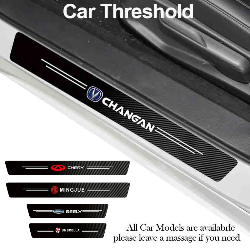 

4pcs Car Door Sill Stickers for Honda Civci CRV Accord Mugen Prelude FIT City CRZ CRX Jazz HRV Pilot 5th Odyssey Insight