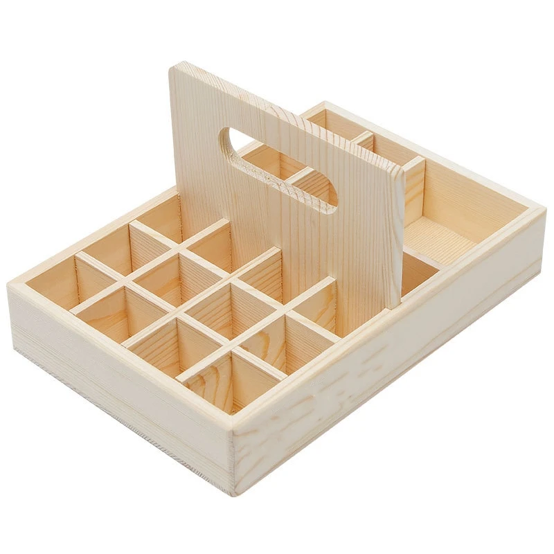

Essential Oil Storage Wooden Box Compartment Storage Box 15ML 20+1 Compartment Essential Oil Display Box