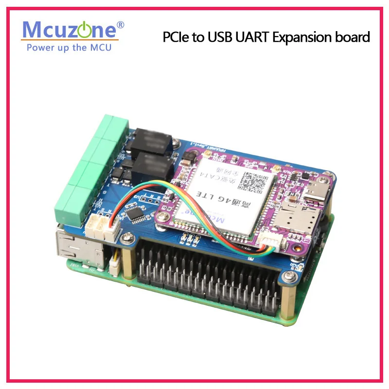 MPUUART Raspberry Pi 5 PCIe — USB UART HAT RS485 ISO RS232 USB2.0 модель 4G LTE