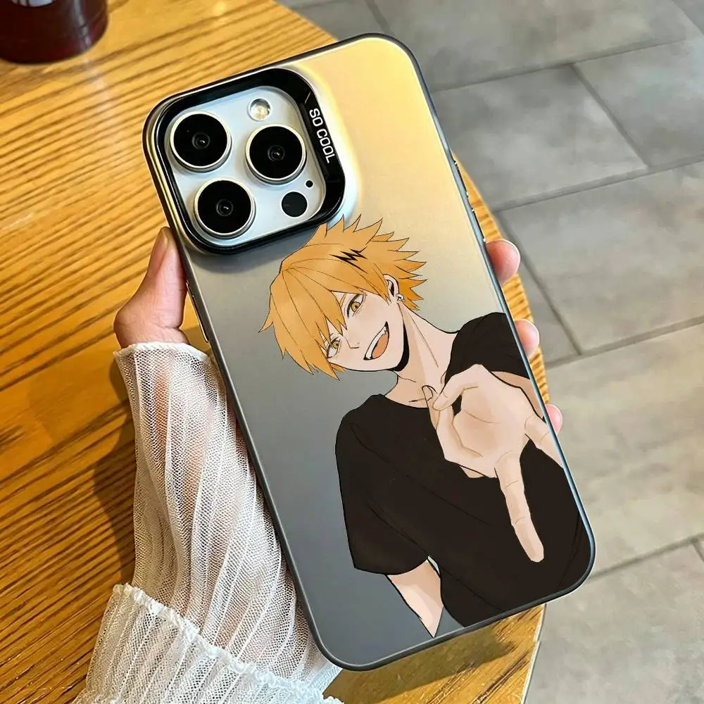 Фото Чехол для телефона Denki Kaminari из аниме «Моя геройская академия» для iPhone 17, 16, 15, 14, 13, 12, 11 Plus, Pro Max, XS, серебристого цвета. №3