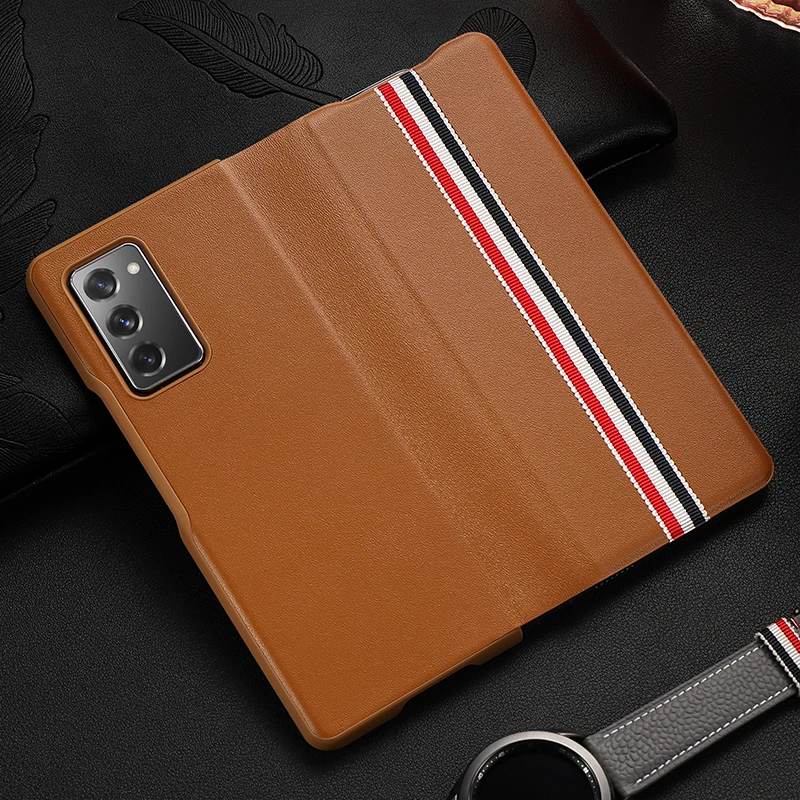 

Genuine Leather flip Phone Case for Samsung Galaxy Z Fold2 5G Full Protector Cover for Samsung Fold3 Fold 3 Case Capa